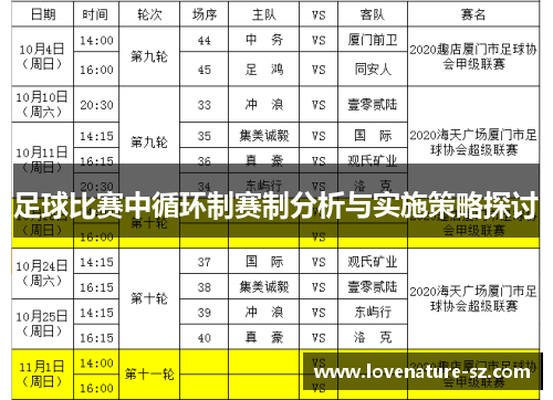 足球比赛中循环制赛制分析与实施策略探讨